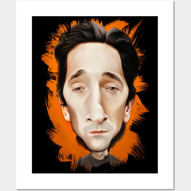 Adrien Brody caricature Wall Art by JORDYGRAPH